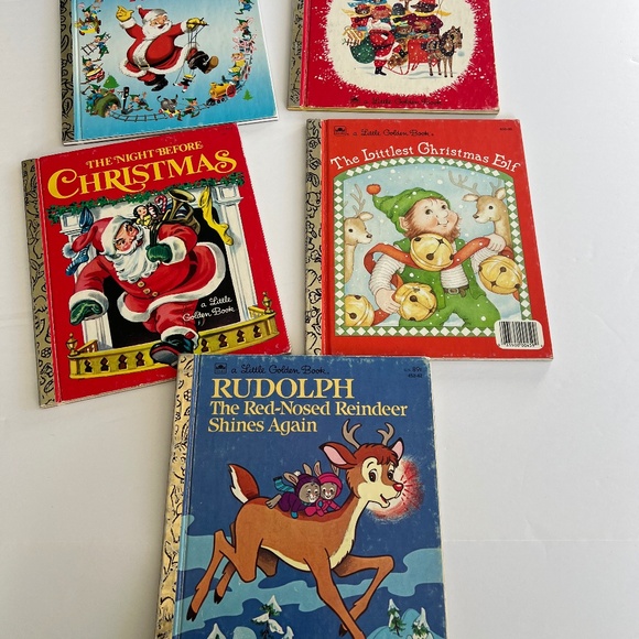 Vintage Little Golden Books Christmas lot of 5 - Picture 1 of 14